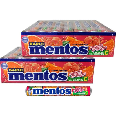Mentos - Peach Orange - Sugar Free - Chewy Dragees - 29g (14 Rolls)