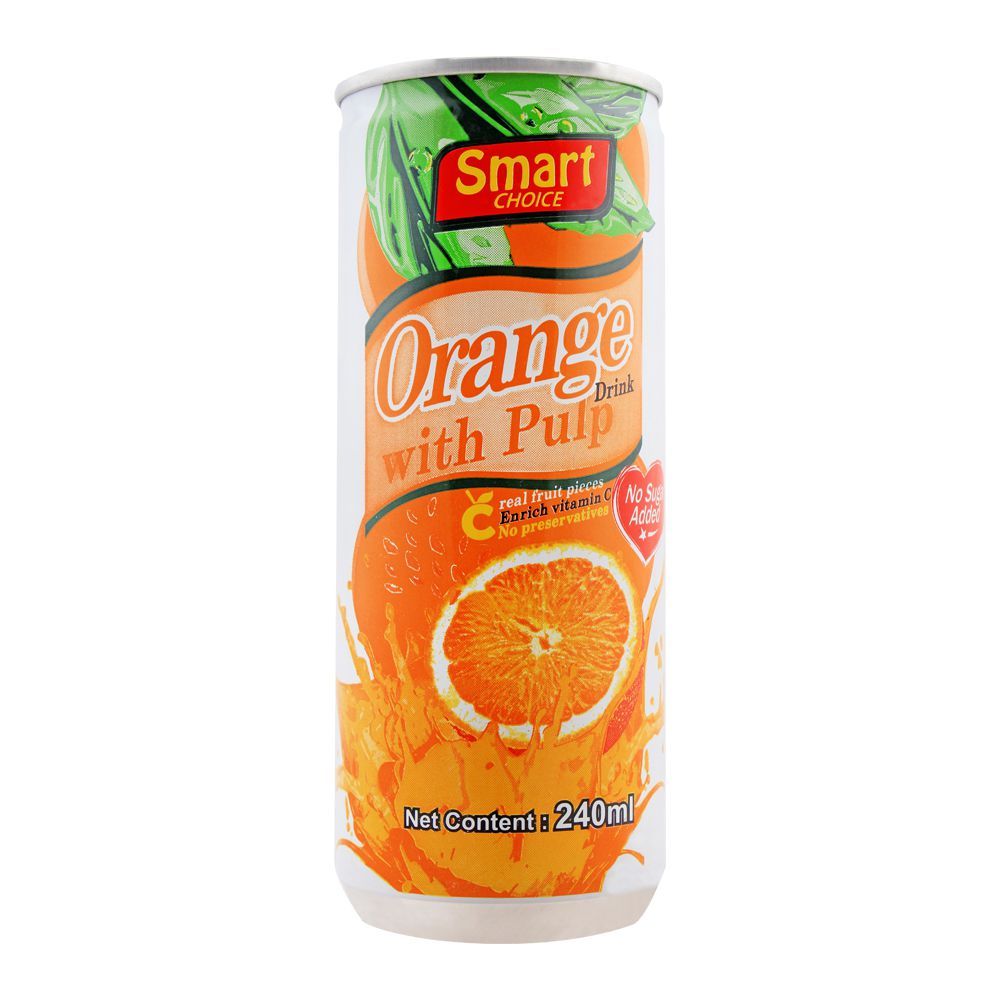 Smart Choice - Orange Fruit Drink With Pulp - No Added Sugar - 240ml - 24 Pcs