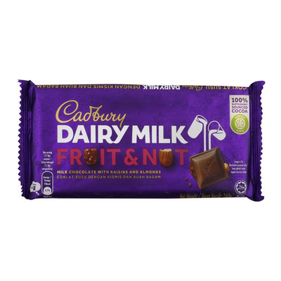 Cadbury Dairy Milk Chocolate - Fruit & Nut - 160g - 12 Pcs