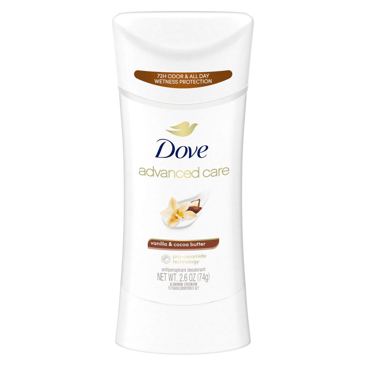 Dove - Advanced Care - Vanilla & Cocoa Butter - Antiperspirant - Deodorant Stick - 2.60 oz (76gm) | Jodiabaazar.com