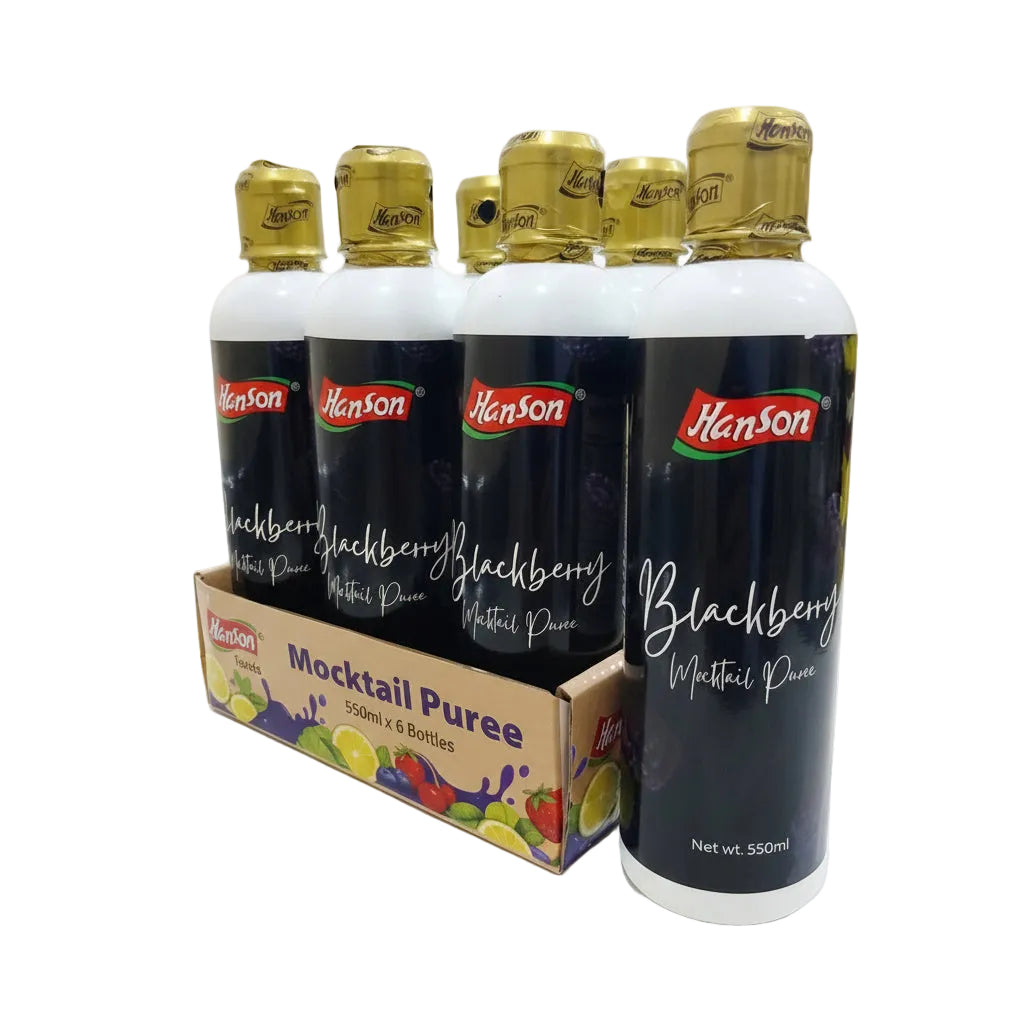 Hanson - BLACKBERRY SYRUP - 550ml - Pack of 6 Bottles - 3.30L