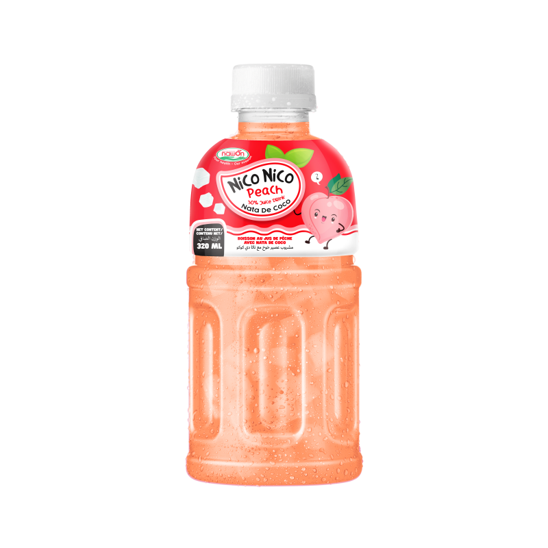 Nico Nico - Peach Juice With Nata De Coco - 300Ml - Pack of 24