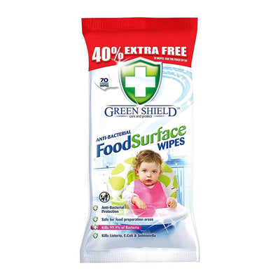Greenshield - Food Surface Wipes Fresh - Home Care - Surface Wipes - 70's (Case: 12x70) - Bulk Case Kitchen Safe