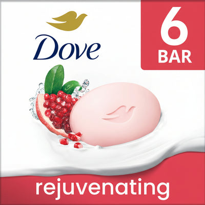Dove Soap - Rejuvenating Beauty Bar - Pomegranate and Hibiscus Tea Scent - 106g - 6 Pack