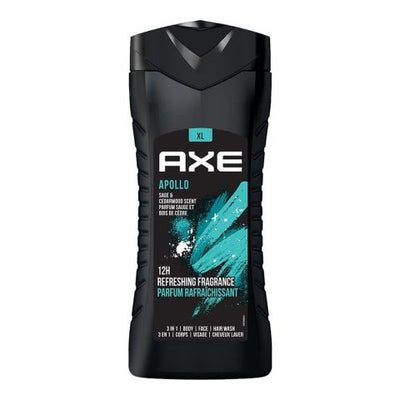 Axe - Body Wash - Apollo - Sage & Cedar Wood Scent - 3-In-1 Body, Face & Hair - 400ml | Jodiabaazar.com