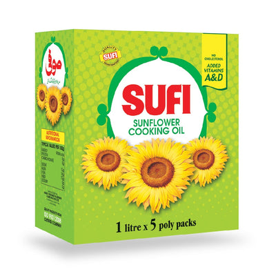 Sufi - Sun Flower Oil - 5 Packs (1L each) - 5L