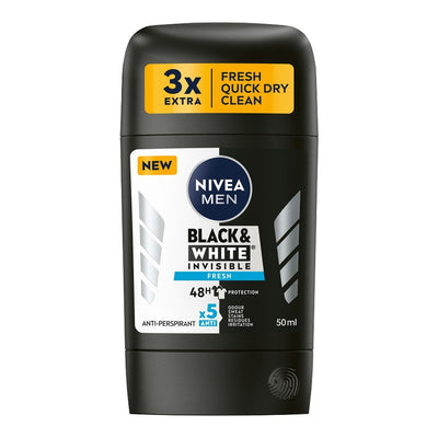 Nivea Men - Invisible - Black & White - Anti-Perspirant - Deo Stick - Fresh - 50 ml / 1.7 oz | Jodiabaazar.com