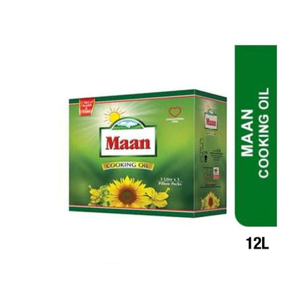 Maan - Sunflower Cooking Oil - 12 Liters Pouch (1x12)