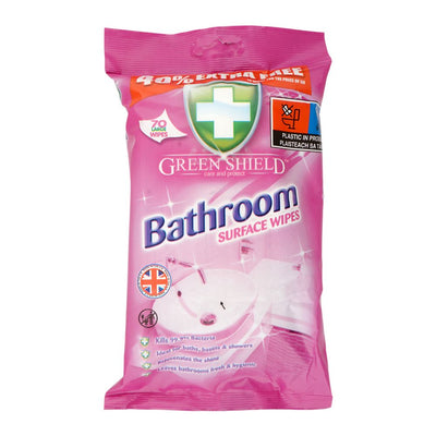 Greenshield - Bathroom Wipes - Home Care - Surface Wipes - 70's (Case: 12x70) - Bulk Case Anti-Limescale
