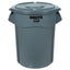 Rubbermaid - Commercial Products - BRUTE - 55 Gallon Gray Round Trash Can and Lid - 69055CLGYKIT