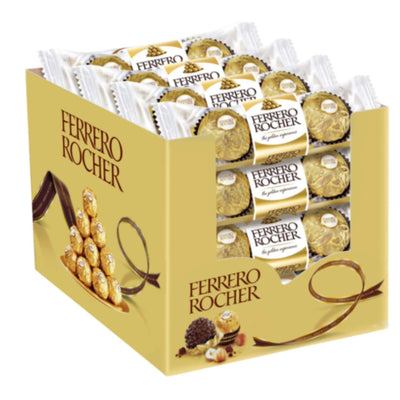 Ferrero Rocher Chocolate - T3 - 16 Count (48 Pcs) - Hazelnut Milk Chocolate - 600g