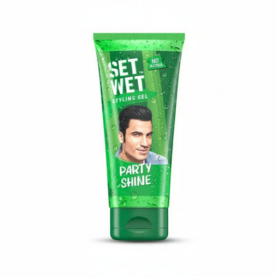 SET WET - PARTY SHINE - HAIR STYLING GEL FOR MEN - 100g