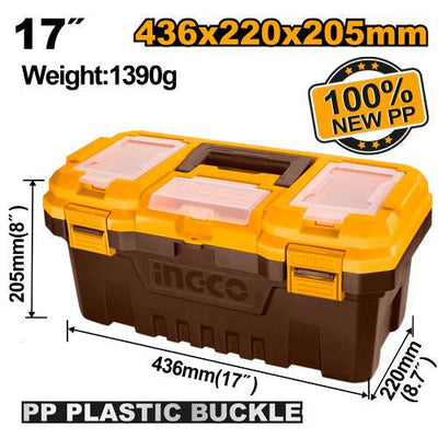 INGCO -  17" Plastic tool box metal buckle PBX1702