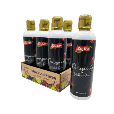 Hanson - POMEGRANATE SYRUP - 550ml - Pack of 6 Bottles - 3.30L