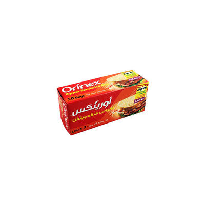 Orinex - Zipper Sandwich Bags Small - Kitchen Storage - Press-Seal Zip - 50-Pack (6.5x5.8 Inches) - Daily Lunchbox Value Pack