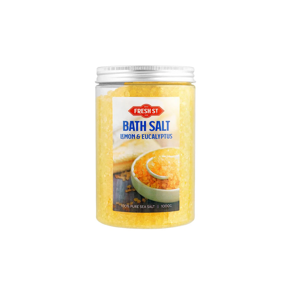 Fresh St - Lemon & Eucalyptus Bath Salt - Personal Care - Bath Salt - 1000g - Invigorating Herbal Blend