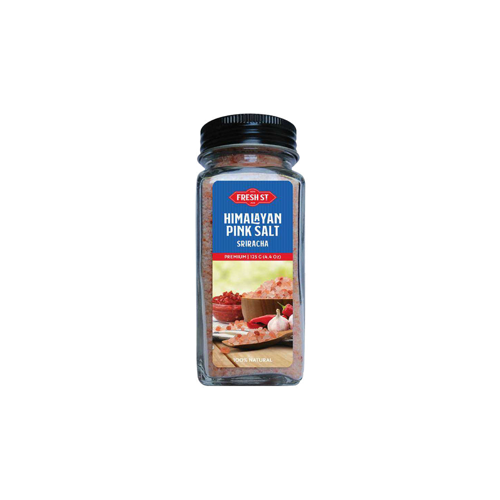 Fresh St - Himalayan Pink Salt Sriracha - Spices - Infused Spice Blend - 125g - Hot Pepper Finishing Salt