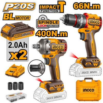 INGCO -  Cordless 2 pcs combo kit 20v CKLI20275