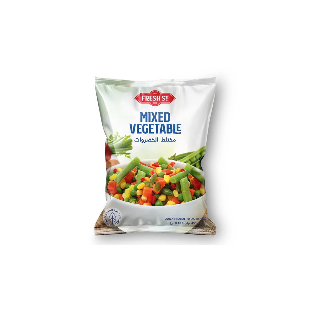 Fresh St - Mixed Vegetables - Frozen Food - Frozen Veg - 450g - Diced Rainbow Blend