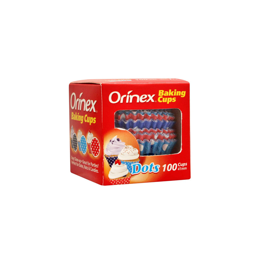 Orinex - Baking Cups Dots - Baking - Paper Liners - 100-Pack - Polka Dot Themed Cups