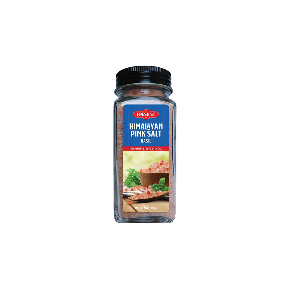 Fresh St - Himalayan Pink Salt Basil - Spices - Infused Herb Blend - 125g - Herb Seasoned Salt
