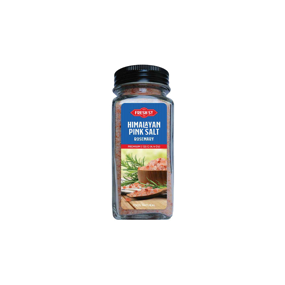 Fresh St - Himalayan Pink Salt Rosemary - Spices - Infused Herb Blend - 125g - Aromatic Herb Salt