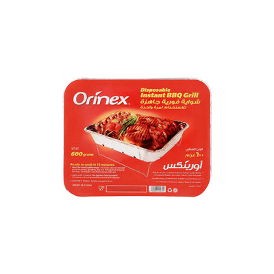 Orinex - Disposable Instant BBQ Grill - BBQ Disposables - All-In-One Set - 600g - Medium Single-Use Quick Grill
