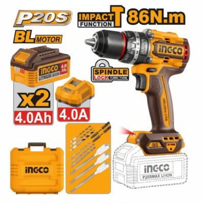 INGCO - Brushless Cordless Impact Drill - Item No. CIDLI 208682 Industrial