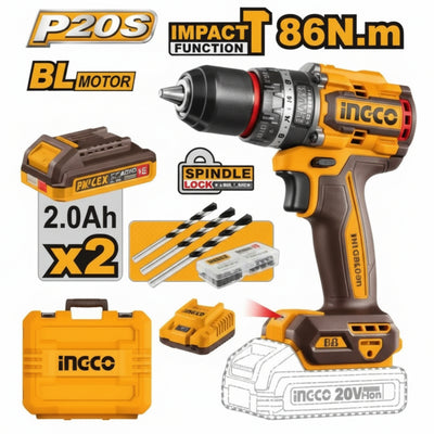 INGCO - Brushless Cordless Impact Drill - Item No. CIDLI 208687 Industrial
