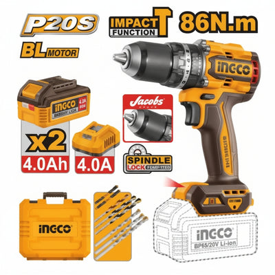 INGCO - Brushless Cordless Impact Drill - Item No. CIDLI 208689 Industrial
