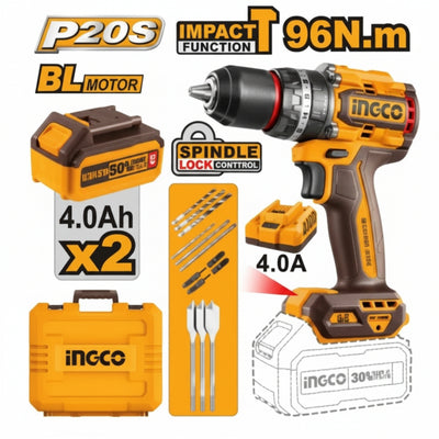 INGCO - Brushless Cordless Impact Drill - Item No. CIDLI 20968 Industrial
