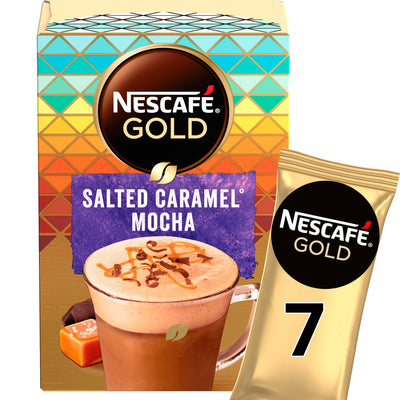 Nescafe Gold - Salted Caramel Mocha - Instant Coffee Beverage - 7 Sachet - 133G