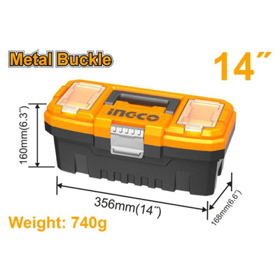 INGCO -  14" Plastic tool box metal buckle PBX1402
