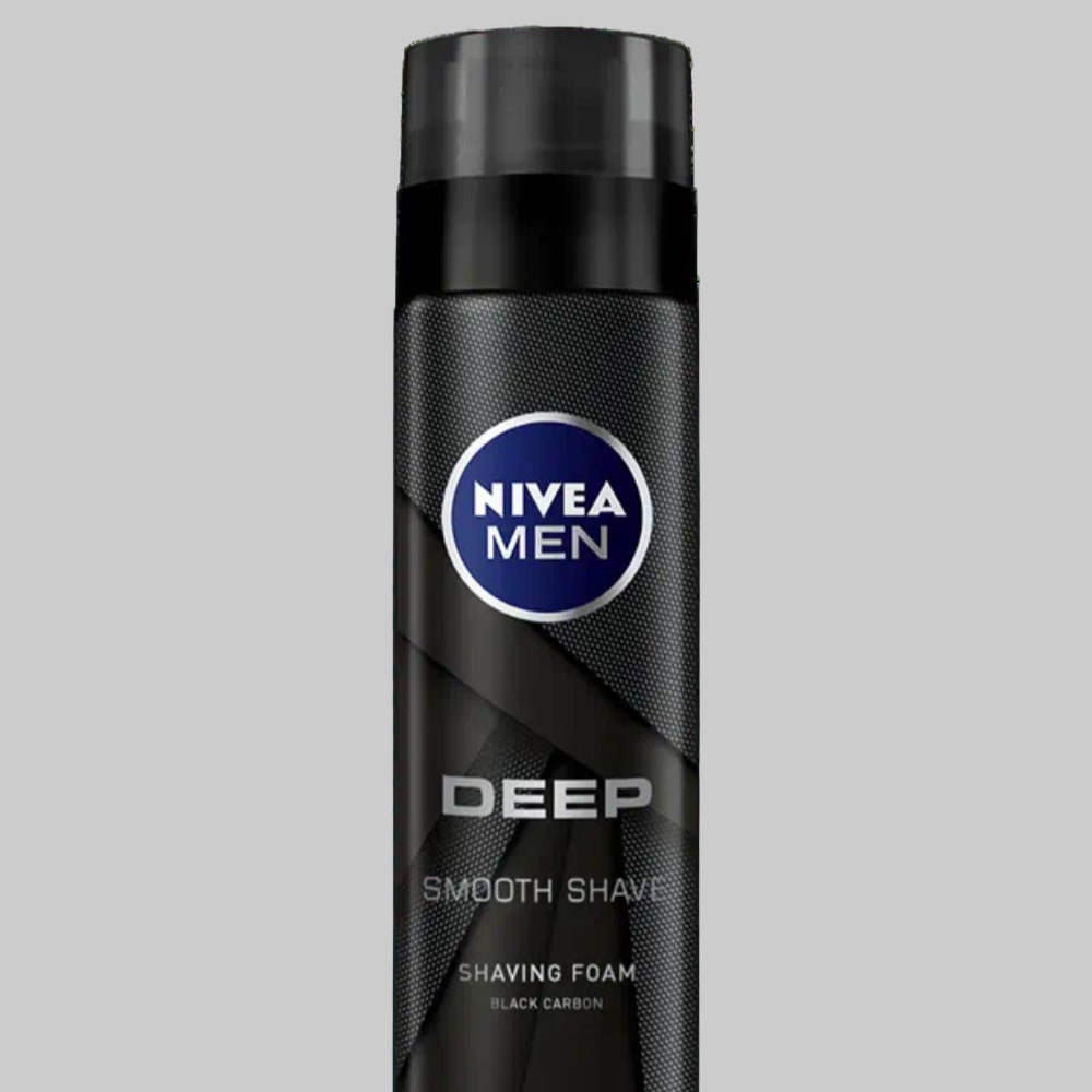 NIVEA MEN - DEEP SMOOTH SHAVE - Shaving Foam Black Carbon - (1X24) 200ml