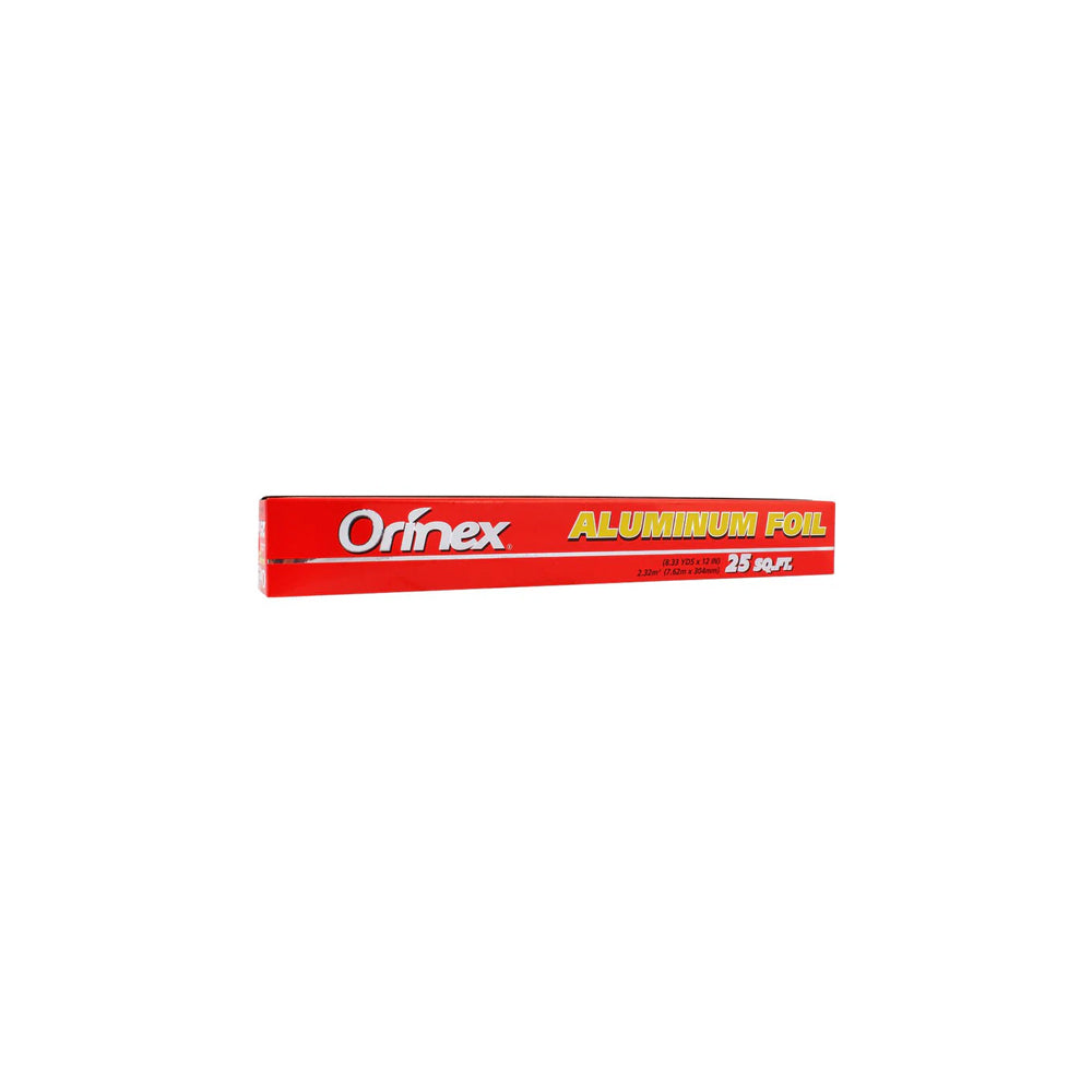 Orinex - Aluminum Foil Standard - Kitchen Wrap - Foil Roll - 25 SQFT (12" x 8.3yd) - Small Kitchen Drawer Roll