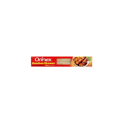 Orinex - Bamboo Skewer - BBQ Disposables - Wooden Sticks - 60-Pack (30cm x 3.5mm) - Long Robust Seekh Skewers