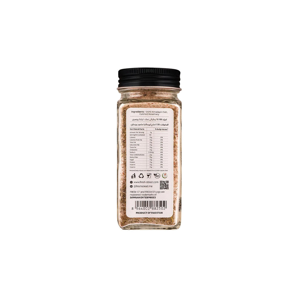 Fresh St - Himalayan Pink Salt Rosemary - Spices - Infused Herb Blend - 125g - Aromatic Herb Salt
