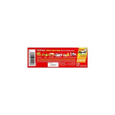 Orinex - Slider Zip-Lock Bag Large - Kitchen Storage - Slide Slider Closure - 15-Pack (8x7 Inches) - Air-Tight Premium Food Grade