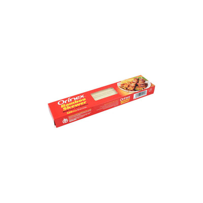 Orinex - Bamboo Skewer - BBQ Disposables - Wooden Sticks - 120-Pack (25cm x 3mm) - Medium Tikka Skewers