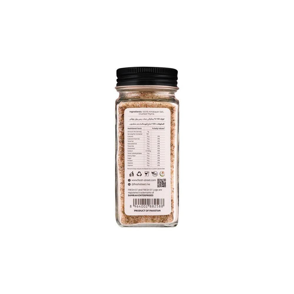 Fresh St - Himalayan Pink Salt Thyme - Spices - Infused Herb Blend - 125g - Earthy Herb Salt