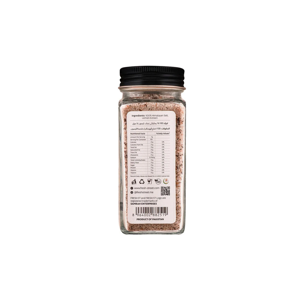Fresh St - Himalayan Pink Salt Lemon - Spices - Infused Citrus Blend - 125g - Tangy Finishing Salt