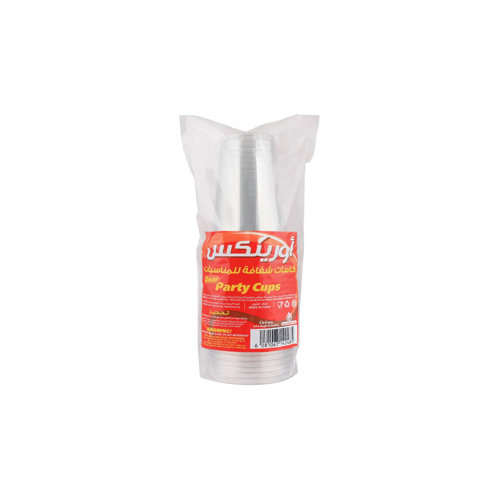 Orinex - Clear Party Cups - Disposables - Plastic Cups - 24-Pack (18oz / 532ml) - Heavy Cold Drink Cups