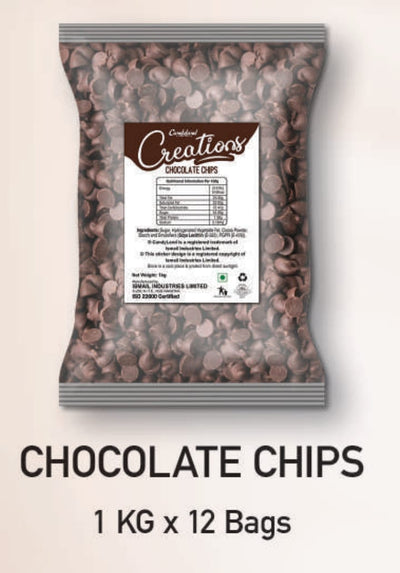 Candyland Creations - Chocolate Chips - Premium - 1 KG x 12 Packs