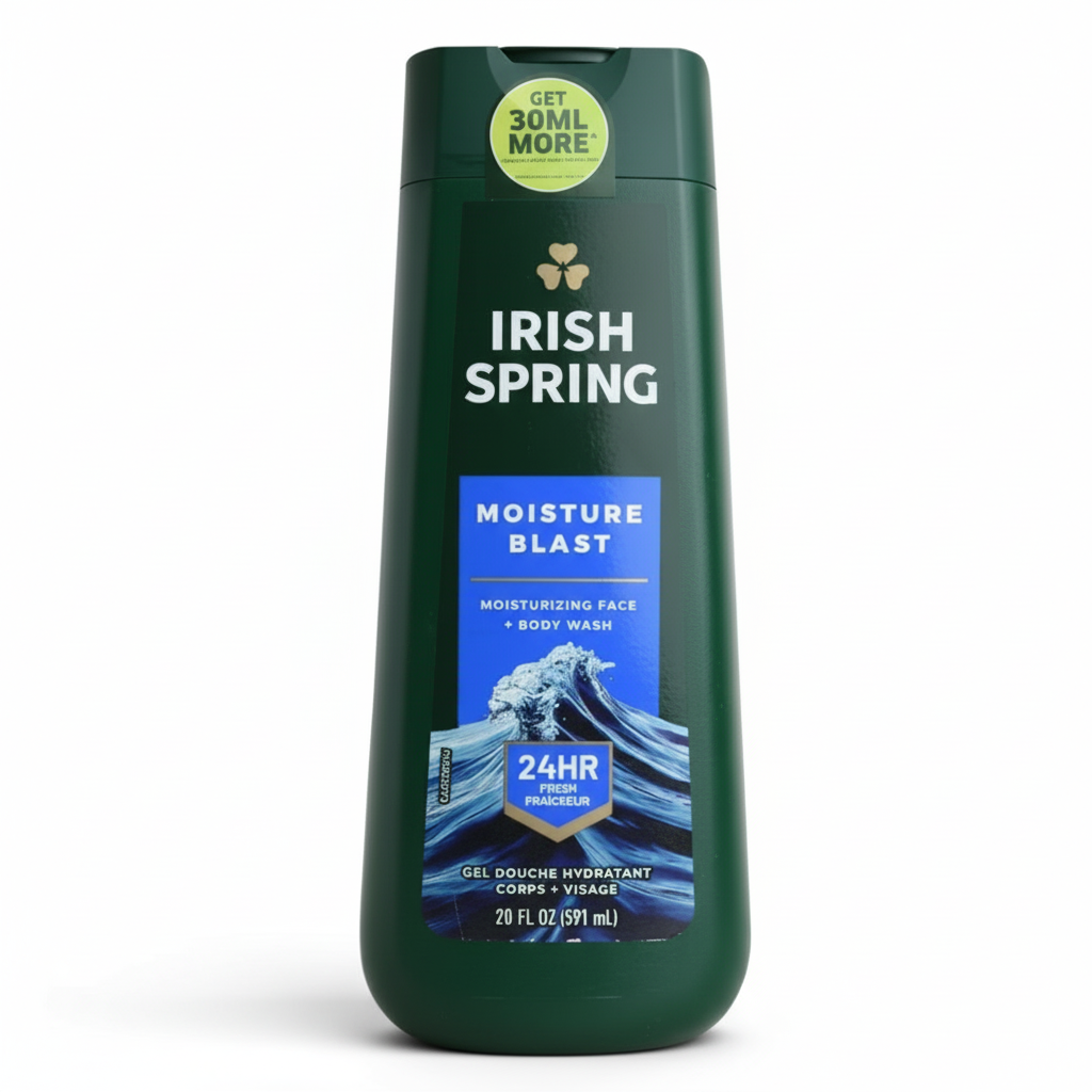 IRISH SPRING - MOISTURE BLAST - Face + Body Wash - 591ml/20oz