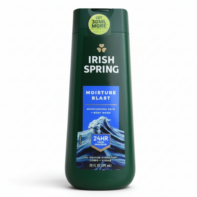 IRISH SPRING - MOISTURE BLAST - Face + Body Wash - 591ml/20oz