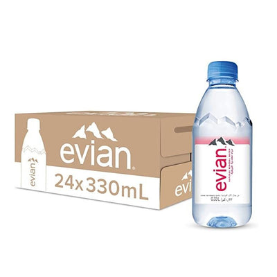 Evian - Natural Spring Water - 330ml X24 - Plastic Bottles (Dubai)