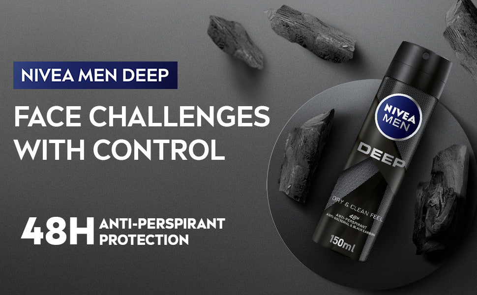 Nivea Men - Deep - 48H Protection - Antiperspirant for Men - Spray 150ml