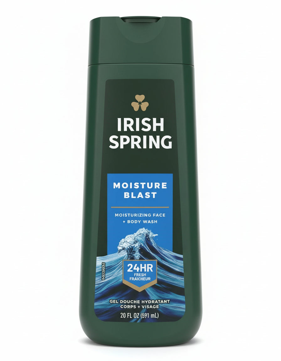 IRISH SPRING - MOISTURE BLAST - Face + Body Wash - 591ml/20oz