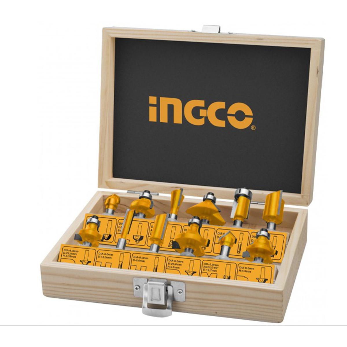 INGCO -  12 Pcs router bits set  AKRT1211
