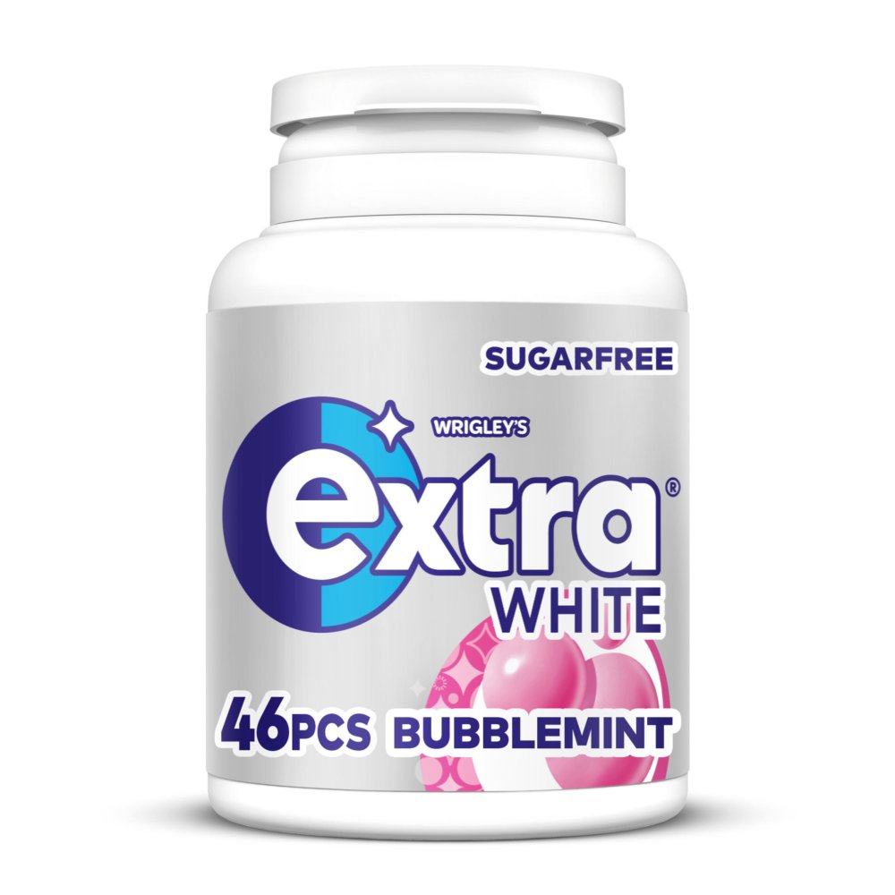 EXTRA White - Bubblemint - Bubble Sugar Free Chewing Gum - 46 Pellets x 6 packs